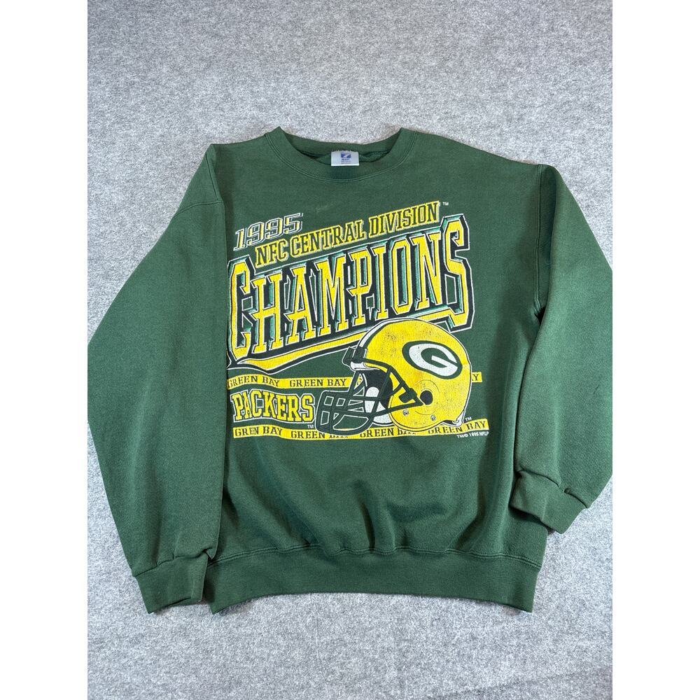 Vintage 90s Green Bay Packers NFC Champions Crewneck Sweatshirt Mens M Logo 7